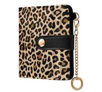 JUMBEAR Beautiful Brown Leopard Print Purses for Women,RFID Blocking PU Leather Wallet for Women,Zipper Coin Purse with Multiple Card Slots and Roomy Compartment