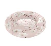 JUMBEAR Beautiful Cherry Blossoms Calming Dog Cat Donut Bed -Plush Puppy Kitten Cuddler Round Bed, Warm and Soft Pet Beds with Non-Slip Bottom and Washable-S