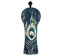 JUMBEAR Beautiful Colorful Feathers Golf Club Head Cover for Driver/Fairway Woods/Hybrid,1Pack PU Leather Golf Headcover with Number Tag