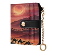 JUMBEAR Beautiful Desert Camel Wonderland Purses for Women,RFID Blocking PU Leather Wallet for Women,Zipper Coin Purse with Multiple Card Slots and Roomy Compartment