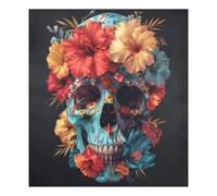 JUMBEAR Beautiful Flower Skull Dishwasher Magnet Cover Waterproof Magnectic Sticker Refrigerator Magnet Decor Home Cabinet Decals Appliances Stickers for Home Kitchen 23"x26"