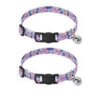 JUMBEAR Beautiful Mandala Dog Collar With Bell 2-Pack,Soft Adjustable Puppy Collar Pet Collars for Small Medium Dogs and Cats
