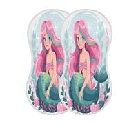 JUMBEAR Beautiful Mermaid Baby Burp Cloths 2Pack,Muslin Squares Soft and Quickly Absorb Water Baby Burping Cloth
