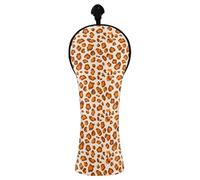 JUMBEAR Beautiful Orange Leopard Print Golf Club Head Cover for Driver/Fairway Woods/Hybrid,1Pack PU Leather Golf Headcover with Number Tag