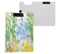JUMBEAR Beautiful Red Crowned Crane Clipboard A4 with Double Clips,Foldover Clip Board with Cover,Lightweight Personal Organiser Suitable forfor Hospital Office School Business Classroom Supplies