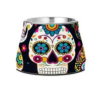 JUMBEAR Beautiful Sugar Skull Anti slip Dog Bowls,Stainless Steel Cat Bowls,Cute Pet Bowls for Medium/Small Size Dogs