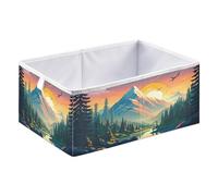 JUMBEAR Beautiful Sunset Mountain Scenery Storage Bin,Foldable Storage Basket Toy Storage Box for Home Organizing Shelf Closet Bins,40x27x17cm