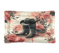 JUMBEAR Beautiful Western Cowboy Boots Pet Bed,Non Slip Bottom Dog Crate Mattress Cat Dog Mat,Soft Comfortable Pet Cat Beds for Cats and Dogs Sleeping 24x18in
