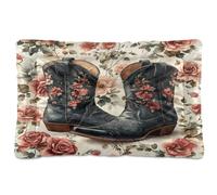 JUMBEAR Beautiful Western Cowboy Boots Pet Bed,Non Slip Bottom Dog Crate Mattress Cat Dog Mat,Soft Comfortable Pet Cat Beds for Cats and Dogs Sleeping 36x24in