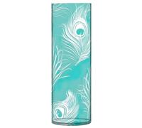 JUMBEAR Beautiful White Peacock Feathers Vase for Flowerse -Clear Vase Rustic Home Décor for Modern Farmhouse, Ideal Shelf, Table & Entryway Decor