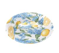 JUMBEAR Blue Forget Me Nots and Lemons Calming Dog Cat Donut Bed -Plush Puppy Kitten Cuddler Round Bed, Warm and Soft Pet Beds with Non-Slip Bottom and Washable-XS