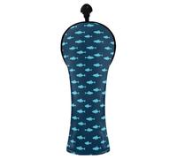 JUMBEAR Blue Little Fish Golf Club Head Cover for Driver/Fairway Woods/Hybrid,1Pack PU Leather Golf Headcover with Number Tag