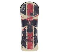 JUMBEAR British Flag Style Skull Golf Club Head Cover for Driver/Fairway Woods/Hybrid,1Pack PU Leather Golf Headcover with Number Tag