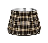 JUMBEAR Brown Buffalo Plaid Stainless Steel Dog Bowls,Food and Water Non Slip Anti Pet Puppy Dishes for Small, Medium and Large Dogs Cats