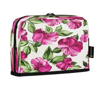 JUMBEAR Burgundy Flowers Pencil Case,Large Capacity Pen Case Bag Pouch Holder Stationery Desk Organizer Cosmetic Bag with Zipper for School Office Travel