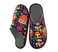 JUMBEAR Cartoon Owl and Mushroom Memory Foam Slippers Slip on Anti-Skid Sole Bedroom House Slippers of Women Men-26