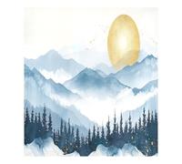 JUMBEAR Chinese Style Ink Painting Mountain Dishwasher Magnet Cover Waterproof Magnectic Sticker Refrigerator Magnet Decor Home Cabinet Decals Appliances Stickers for Home Kitchen 23"x26"