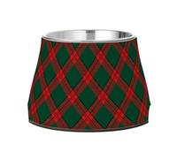 JUMBEAR Christmas Blue Red Buffalo Plaid Dog Bowls,Stainless Steel Cat Bowls,Pet Supplies Great for Dog & Cat Water And Food-Detachable
