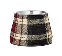 JUMBEAR Christmas Buffalo Plaid Anti slip Dog Bowls,Stainless Steel Cat Bowls,Cute Pet Bowls for Medium/Small Size Dogs