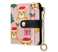 JUMBEAR Christmas Cute Corgi Dog Purses for Women,RFID Blocking PU Leather Wallet for Women,Zipper Coin Purse with Multiple Card Slots and Roomy Compartment