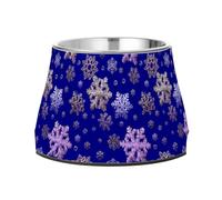 JUMBEAR Christmas Snowflake Dog Bowls,Stainless Steel Cat Bowls,Pet Supplies Great for Dog & Cat Water And Food-Detachable