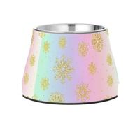 JUMBEAR Christmas Snowflake Dog Bowls,Stainless Steel Cat Bowls,Pet Supplies Great for Dog & Cat Water And Food-Detachable