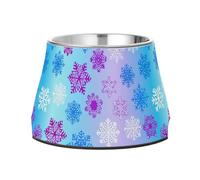 JUMBEAR Christmas Snowflake Dog Bowls,Stainless Steel Cat Bowls,Pet Supplies Great for Dog & Cat Water And Food-Detachable
