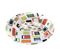 JUMBEAR Color Art Blocks Calming Dog Cat Donut Bed -Plush Puppy Kitten Cuddler Round Bed, Warm and Soft Pet Beds with Non-Slip Bottom and Washable-S