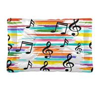 JUMBEAR Colored Striped Piano Notes Pet Bed Mats,Non Slip Bottom Dog Crate Mattress Cat Dog Mat,Soft Comfortable Pet Cat Beds for Cats and Dogs Sleeping 24x18in