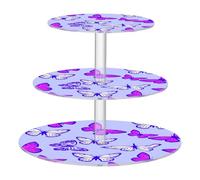 JUMBEAR Colorful Butterflies Cupcake Stand,3-Tier Acrylic Cupcake Display Stand Dessert Tower Pastry Stand Premium Cupcake Holder for Baby Shower Wedding Birthday Party