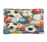 JUMBEAR Colorful Football Pet Bed,Non Slip Bottom Dog Crate Mattress Cat Dog Mat,Soft Comfortable Pet Cat Beds for Cats and Dogs Sleeping 36x24in