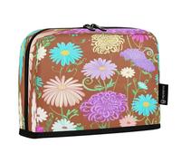JUMBEAR Colorful Hand Drawn Flowers Pencil Case,Large Capacity Pen Case Bag Pouch Holder Stationery Desk Organizer Cosmetic Bag with Zipper for School Office Travel