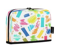 JUMBEAR Colorful Hand Drawn Pencils and Sketchy Pencil Case,Large Capacity Pen Case Bag Pouch Holder Stationery Desk Organizer Cosmetic Bag with Zipper for School Office Travel