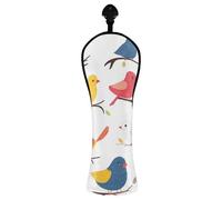 JUMBEAR Colorful Little Bird Golf Club Head Cover for Driver/Fairway Woods/Hybrid,1Pack PU Leather Golf Headcover with Number Tag