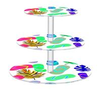 JUMBEAR Colorful Slipper Pattern Cupcake Stand,3-Tier Acrylic Cupcake Display Stand Dessert Tower Pastry Stand Premium Cupcake Holder for Baby Shower Wedding Birthday Party