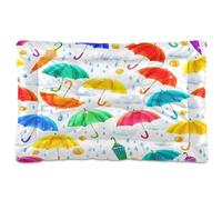 JUMBEAR Colorful Umbrella Pattern Pet Bed Mats,Non Slip Bottom Dog Crate Mattress Cat Dog Mat,Soft Comfortable Pet Cat Beds for Cats and Dogs Sleeping 24x18in