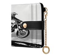 JUMBEAR Cool Motorcycles and Flashy Skills Purses for Women,RFID Blocking PU Leather Wallet for Women,Zipper Coin Purse with Multiple Card Slots and Roomy Compartment