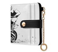 JUMBEAR Cool Motorcycles and Flashy Skills Purses for Women,RFID Blocking PU Leather Wallet for Women,Zipper Coin Purse with Multiple Card Slots and Roomy Compartment