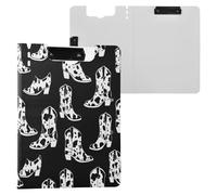 JUMBEAR Cowboy Boots Clipboard A4 with Double Clips,Foldover Clip Board with Cover,Lightweight Personal Organiser Suitable forfor Hospital Office School Business Classroom Supplies