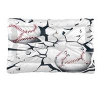 JUMBEAR Crack Baseball Pet Bed,Non Slip Bottom Dog Crate Mattress Cat Dog Mat,Soft Comfortable Pet Cat Beds for Cats and Dogs Sleeping 36x24in