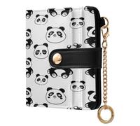 JUMBEAR Cute Black and White Panda Purses for Women,RFID Blocking PU Leather Wallet for Women,Zipper Coin Purse with Multiple Card Slots and Roomy Compartment