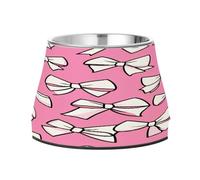 JUMBEAR cute Bow Tie Anti slip Dog Bowls,Stainless Steel Cat Bowls,Cute Pet Bowls for Medium/Small Size Dogs