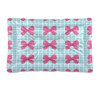 JUMBEAR Cute Bow Tie Pet Bed Mats,Non Slip Bottom Dog Crate Mattress Cat Dog Mat,Soft Comfortable Pet Cat Beds for Cats and Dogs Sleeping 24x18in