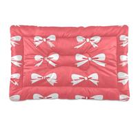 JUMBEAR Cute Bow Tie Pet Bed,Non Slip Bottom Dog Crate Mattress Cat Dog Mat,Soft Comfortable Pet Cat Beds for Cats and Dogs Sleeping 36x24in