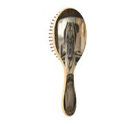 JUMBEAR Cute Bulldog Driving Hair Brush,Massaging Scalp Wooden Bamboo Paddle Hairbrush for All Hairstyles,Reducing Tangle & Hair Breakage, Promoting Hair Growth