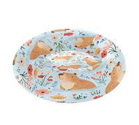 JUMBEAR Cute Cartoon Pattern Capybaras Calming Dog Cat Donut Bed -Plush Puppy Kitten Cuddler Round Bed, Warm and Soft Pet Beds with Non-Slip Bottom and Washable-M