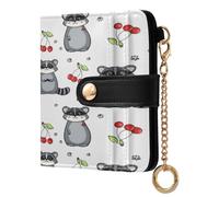 JUMBEAR Cute Cartoon Raccoon Purses for Women,RFID Blocking PU Leather Wallet for Women,Zipper Coin Purse with Multiple Card Slots and Roomy Compartment