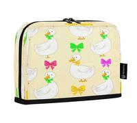 JUMBEAR Cute Duck with Bow Tie Pencil Case,Large Capacity Pen Case Bag Pouch Holder Stationery Desk Organizer Cosmetic Bag with Zipper for School Office Travel