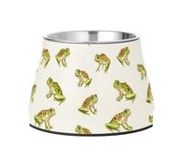 JUMBEAR Cute Frog Anti slip Dog Bowls,Stainless Steel Cat Bowls,Cute Pet Bowls for Medium/Small Size Dogs