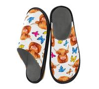 JUMBEAR Cute Highland Cows Memory Foam Slippers Slip on Anti-Skid Sole Bedroom House Slippers of Women Men-30
